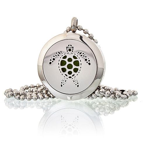 Locket Necklace Stainless Steel Aromatherapy Diffuser Turtle Design