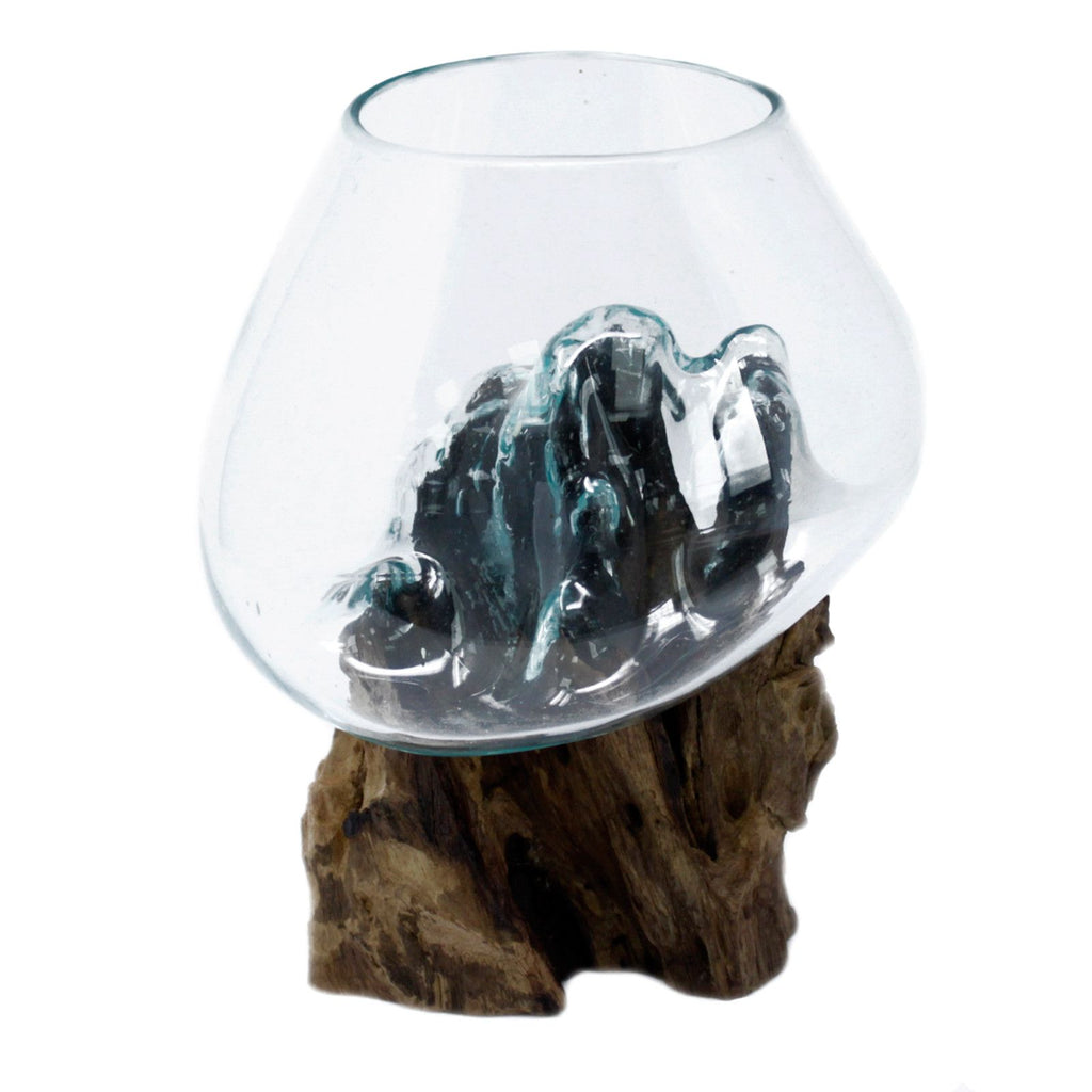 Molten Glass on Wood - Large Bowl - Ornament