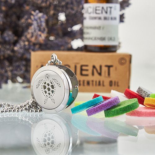 Locket Necklace Stainless Steel Aromatherapy Diffuser Turtle Design
