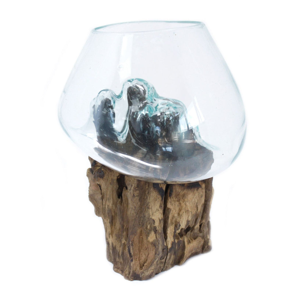 Molten Glass on Wood - Large Bowl - Ornament