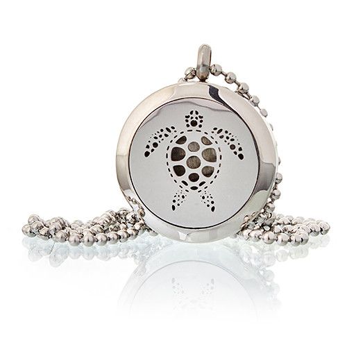 Locket Necklace Stainless Steel Aromatherapy Diffuser Turtle Design