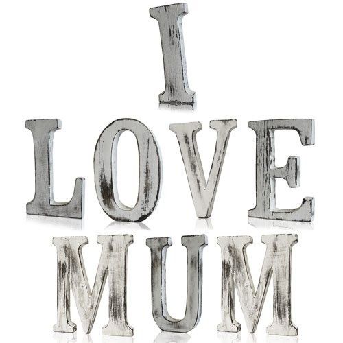 Shabby Chic Letters  Handcarved - I LOVE MUM (8)