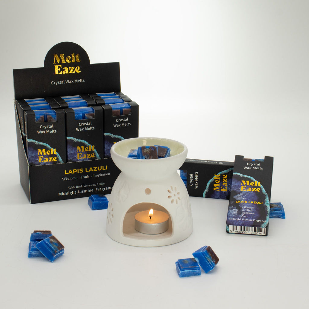 Jasmine Crystal Wax Melts Bar With Lapis Lazuli Gemstone Chips