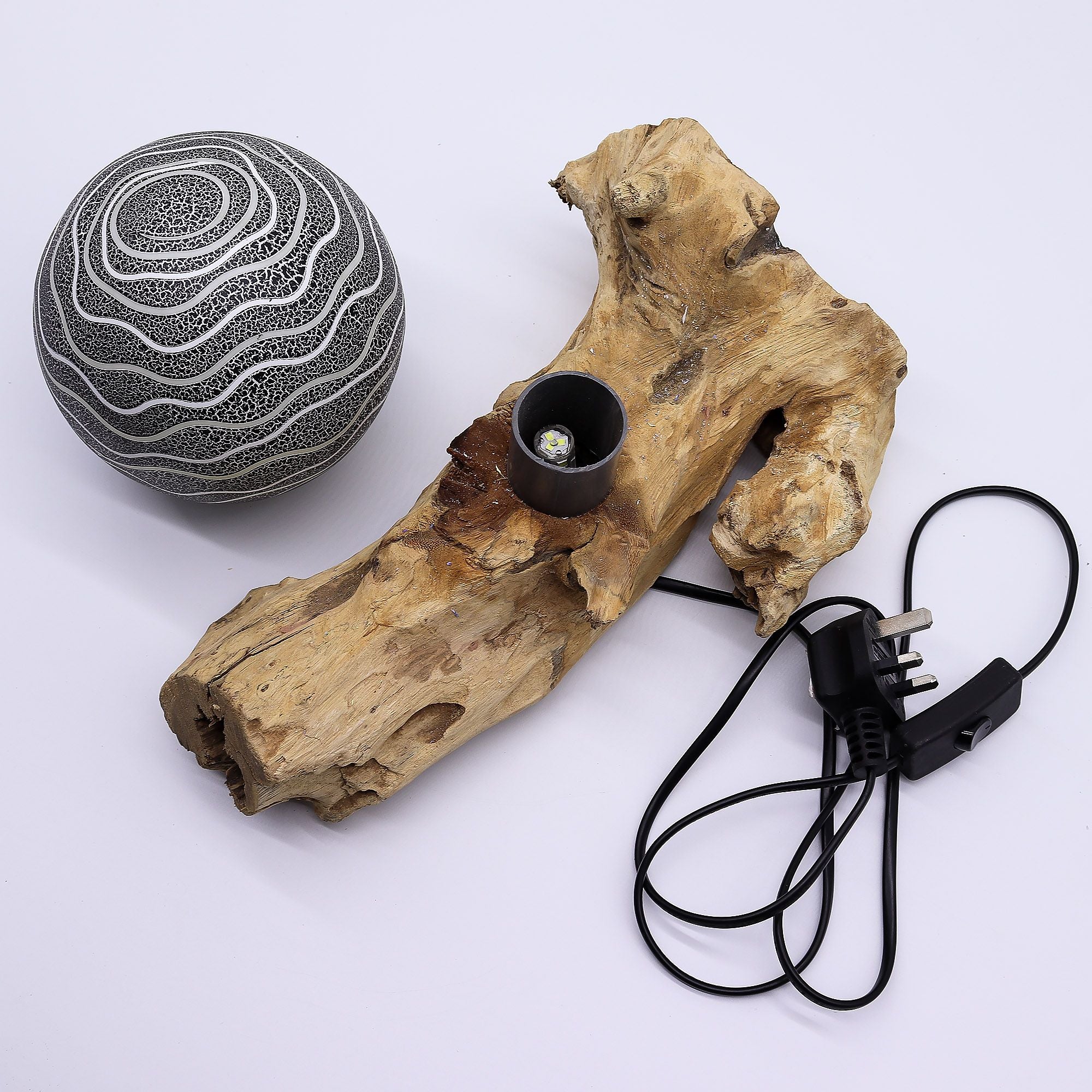 DriftGlow Lamp Grey Luna Shade