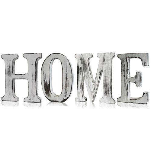 Shabby Chic Distressed 'HOME' Word Hand Carved