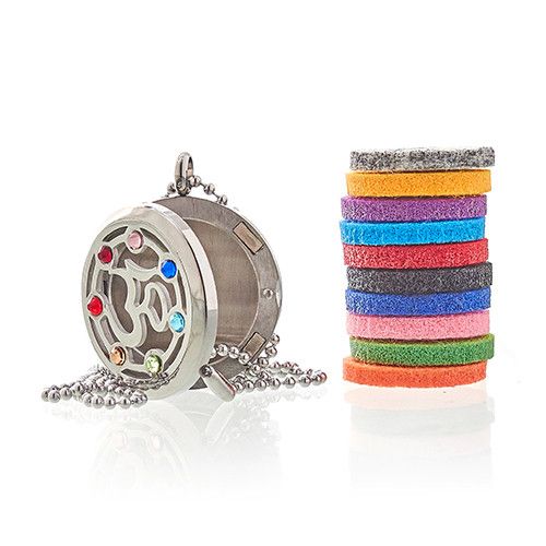 Locket Necklace Stainless Steel Aromatherapy Diffuser Chakra Design