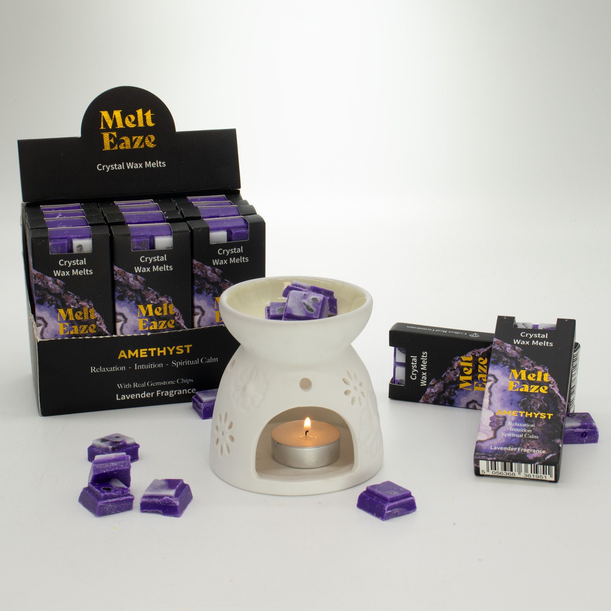 Lavender Crystal Wax Melts Bar With Amethyst Gemstone Chips