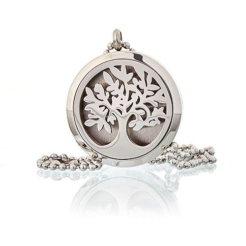 Locket Necklace Stainless Steel Aromatherapy Diffuser Tree of Life