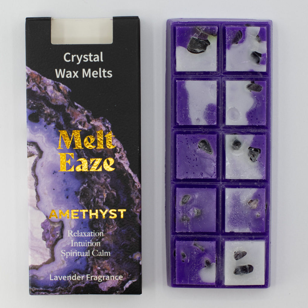 Lavender Crystal Wax Melts Bar With Amethyst Gemstone Chips