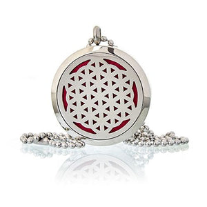 Locket Necklace Stainless Steel Aromatherapy Diffuser Flower of Life