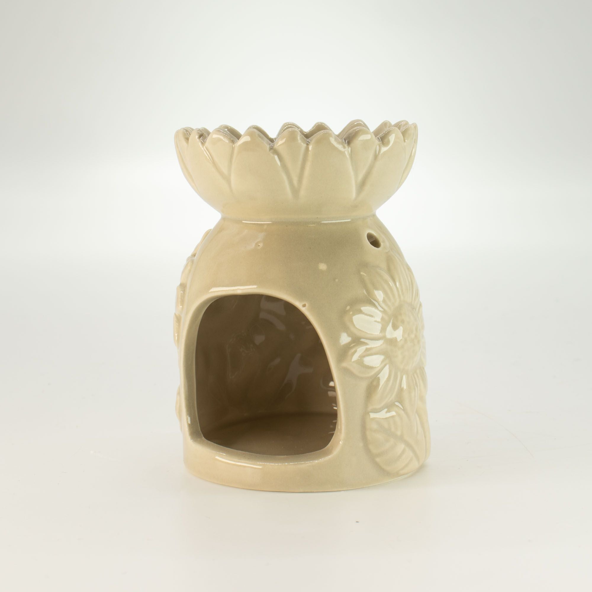 Ceramic Oil Burner Pastel Beige Sunflower