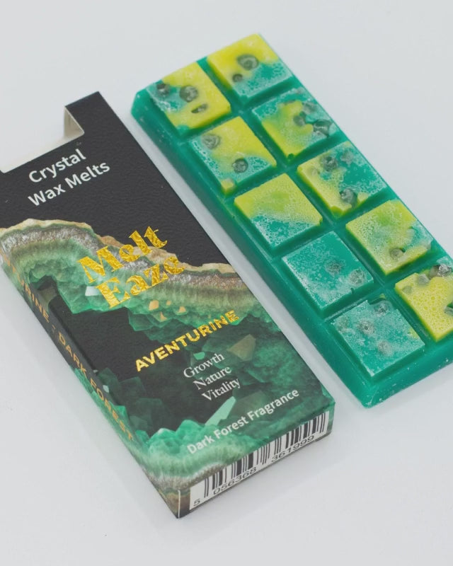 Emerald Forest Crystal Wax Melts Bar With Real Aventurine Gemstone Chips